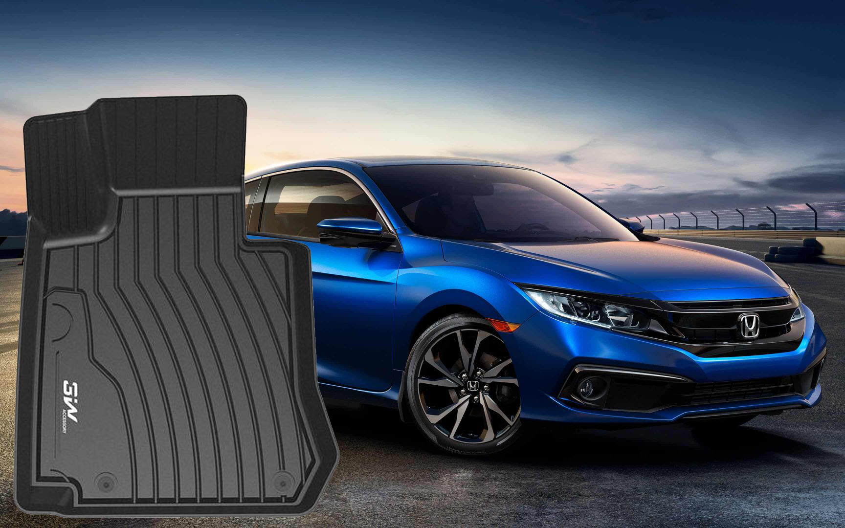 Honda Civic 2018-2021 Thảm đúc 3W chất liệu nhựa TPE