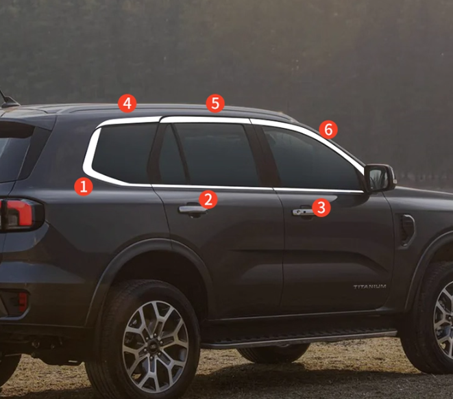 Ốp viền kính xe Ford Everest 2022-2026
