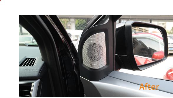 Ốp loa trước thép không gỉ bạc sáng Ford Everest  (1 căp)